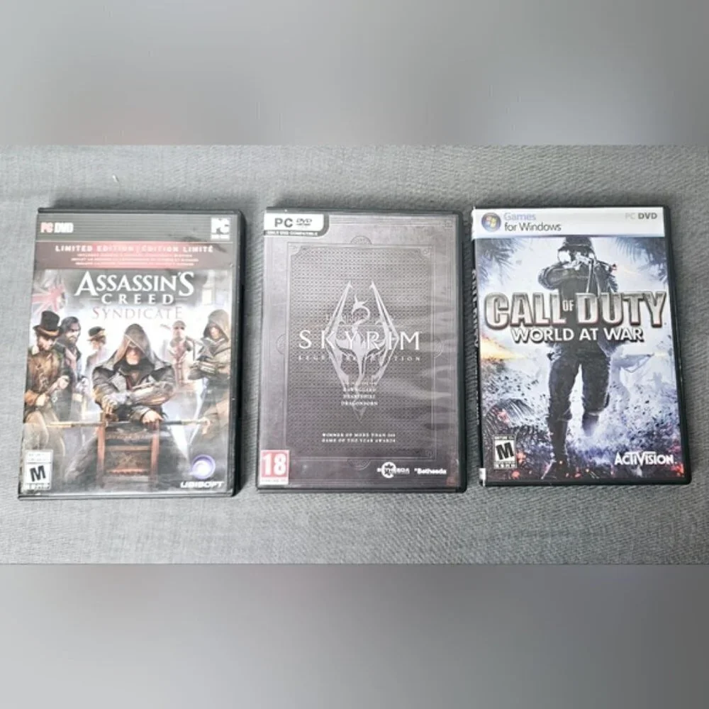 7 Mixed PC Games, Skyrim, Assassin's Creed, Call of Duty, Farcry, FEAR, + 2 More